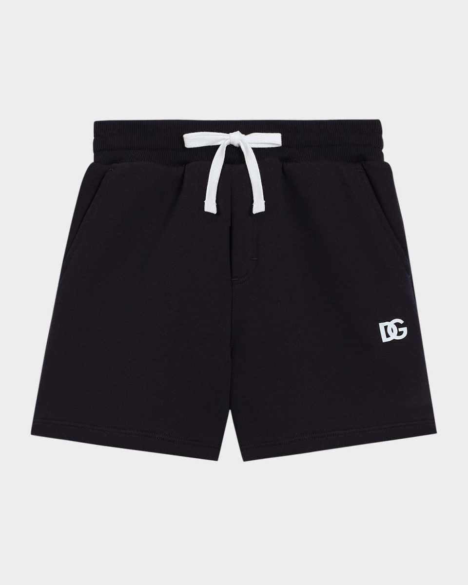 Boy's Jersey Jogger Shorts W/ Rubber DG Logo, Size 8-